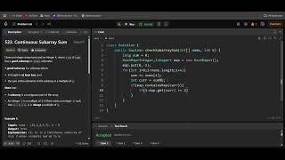 leetcode 523 java | Continuous subarray sum | V5