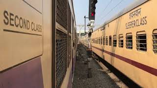 12480 Suryanagari SF Express powered with BL WAP-4 overtakes dahanu local at virar