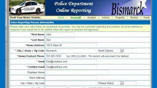 Bismarck Police Department presents Online Police Report Filing