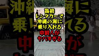 高級レンタカーで沖縄の海に乗り入れる中国人がヤバすぎる　#海外の反応 #中国 #レンタカー