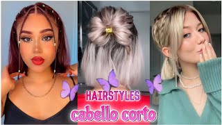 PEINADOS AESTHETIC PARA CABELLO CORTO / ideas de peinados🦋✨