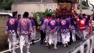 新市祇園祭り2016上戸手神輿町内巡回\u0026中戸手青和会太鼓