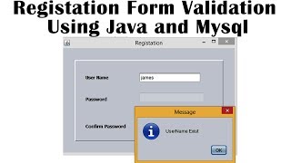 Registation Form Validation using Java and Mysql