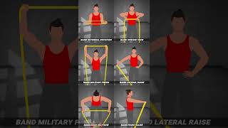 Resistance Band Shoulders Exercises for Home Workout🔥 Save and use💪 #animation #fitness #gym #lottie