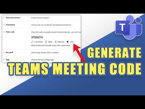 MS Teams - How to GENERATE a Meeting CODE (easily!)