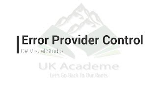 Error Provider in C# Visual Studio