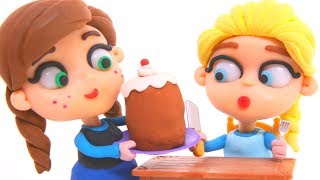 ANNA CHEF ❤ Superhero & Frozen Elsa Play Doh Cartoons For Kids ❤ Stop Motion Movies For Children