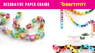 Easy decorative paper chain ideas || DIY Paper cutting decorations || birthday, eid, christmas decor