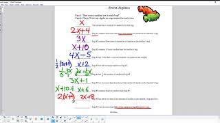 Sweet Algebra Set up First page