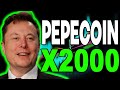 📈🔥 Elon Musk Forecasts PEPECOIN to Skyrocket to X2000🚀Will It Happen? PEPECOIN PRICE PREDICTION 2024