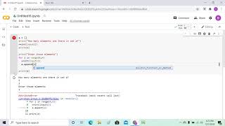 Set Operations in python without using inbuilt functions