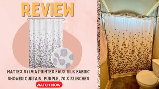 Maytex Sylvia Printed Faux Silk Fabric Shower Curtain, Purple, 70 x 72 Inches Review