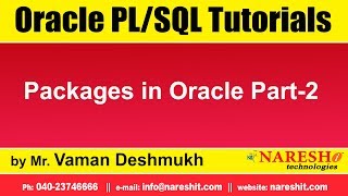 Oracle PL/SQL Tutorials | Packages in Oracle Part-2 | by Mr.Vaman Deshmukh