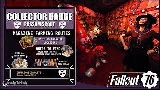 Collector Badge | Fallout 76 Possum Guide | Where to Farm Magazines | Find Teddy Bears and Nuka Cola