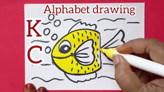 How to draw a Fish with alphabet’s#easy drawing #art# diy