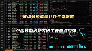 延续弱势缩量补跌气氛缓解，个股逐渐活跃是反弹要来了吗？