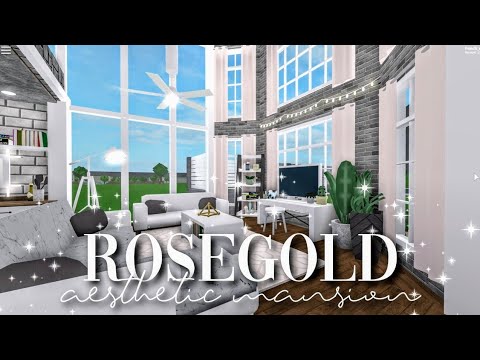 BLOXBURG| Rose-Gold Aesthetic Mansion || Build Battle W Alixia - YouTube