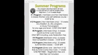 What is going on this summer at Sampa Martial arts.