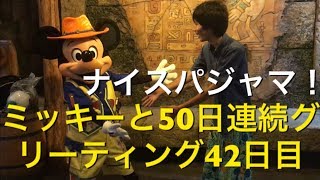 ミッキーと50日連続グリーティング42日目〜ナイスパジャマ〜 my Disney tour day 42 I meet Mickey Mouse