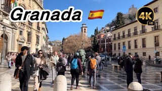 Granada, Spain 🇪🇸 Walking Tour 4K 60fps HD January 11, 2025, City Walk, Europe