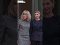 ukrainian and french first ladies hug in front of elysee palace