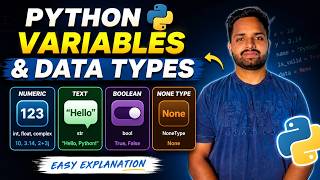 Python Variables & Data Types in Hindi | Numeric, String, Boolean, None | Complete Beginner Tutorial