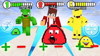 JJ, Mikey and Banana KId vs POU in Giant Rush Game - Maizen Minecraft Animation