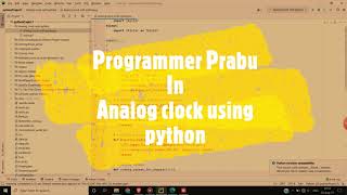 Prabu's Analog clock using python #Pythongenius