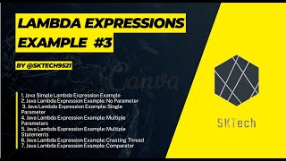 Lambda Expression Example | zero | single | multiple parameters | runnable |comparator interface *3