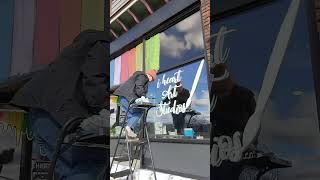 Painting my storefront windows. #shorts #windowart #windowpainting #windowart #storefront #artist