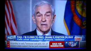 Ron Paul on Cnn Before Polls Closed 3-6