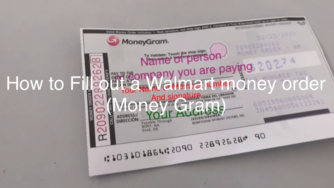 How To Fill Out A Walmart Money Order (Money Gram) - YouTube