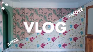 OFFICE WALLPAPER REVEAL | Weekly Vlog