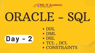 Day - 02 - Oracle SQL - Different types of SQL DDL, DML, DRL, TCL and DCL