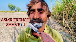 ASMR RELAXING || FRENCH || BEARD SHAVE NO 🪒RAZOR ❌BLADE FROM OLD BARBER TO YOUNG MAN [ASMR ISHFAQ]