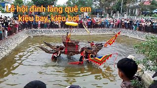 Lễ hội đình làng quê em, kiệu bay, kiệu bơi.