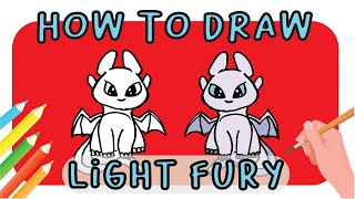 How to Draw Light Fury - How to Train Your Dragon for Kids | كيفية رسم ضوء الغضب