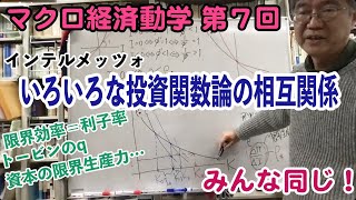 松尾匡のマクロ動学講義：第７回「投資関数の導出① いろいろな投資関数論の相互関係」