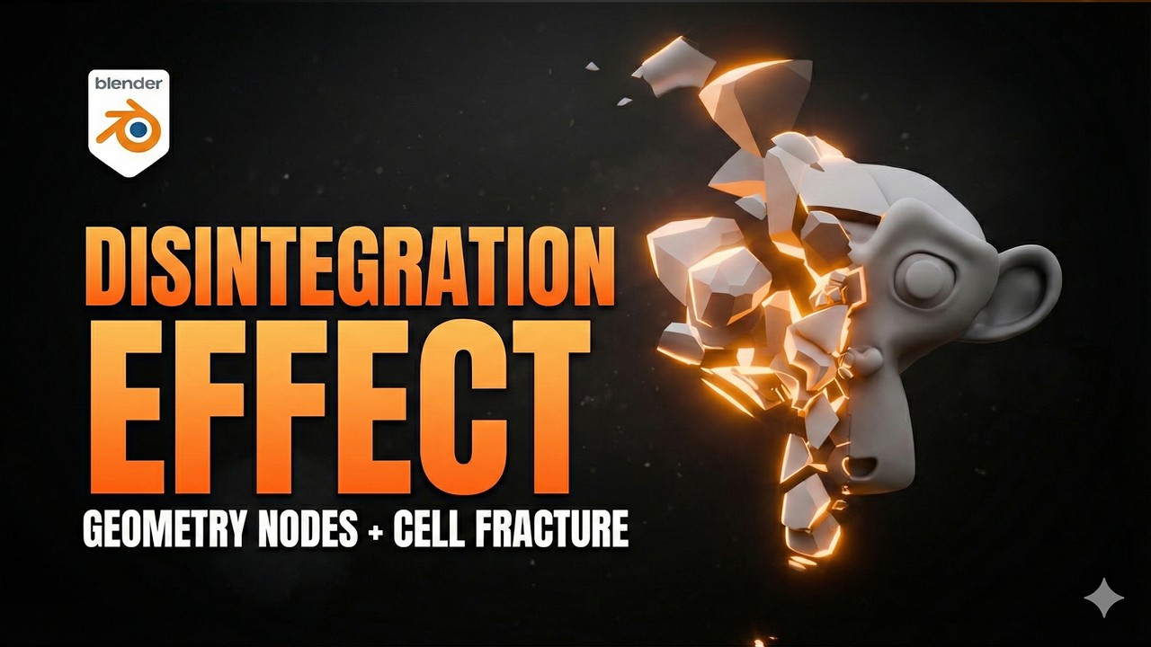 Blender Disintegration Effect Tutorial Geometry Nodes Cell Fracture