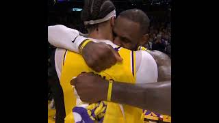 LeBron & AD embrace as Lakers advance 💜💛