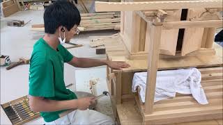 【神社】佐渡の建築学生が神社制作！　触って確認(/・ω・)/　伝統文化と環境福祉の専門学校　堂宮大工　就職　建築士 【LINE：@ikt0688y】