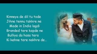 Guru Randhawa: MADE IN INDIA| Lyrics | Bhushan Kumar | DirectorGifty | Elnaaz Norouzi | Vee