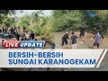 Puluhan Personel Polisi Bersama Warga Bersihkan Sungai Karanggekam Cikampek, Antisipasi Banjir