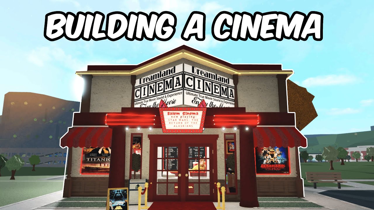 Building A MOVIE THEATRE In My BLOXBURG TOWN - YouTube