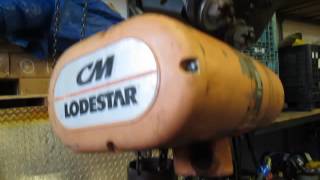 CM LODESTAR MODEL RT CHAIN HOIST 3 TON 20' LIFT  220v 1 phase