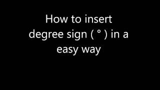 how to insert degree sign