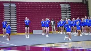 Central Michigan, Kentucky stunt team cheerleaders perform routine during match at Alma(MI)