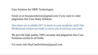 Case Solution DRW Technologies