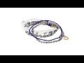 Chan Luu 5 Pack Stretchy Crystal Bracelets in Silk Box-Blue Mix SKU:#8431492