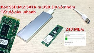 Box SSD M.2 SATA sang USB 3.0 tốc độ siêu nhanh, vỏ nhôm nhỏ gọn